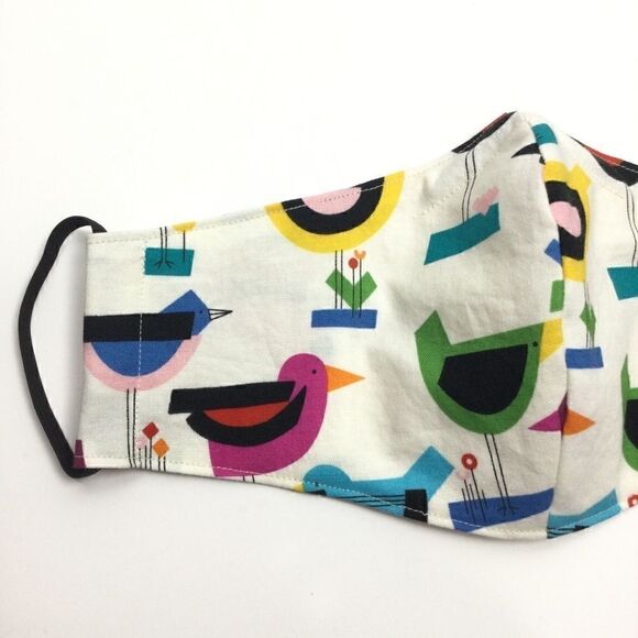 ‎2/$15 - Bird Mask, Modern Bird Pattern Face Mask, Filti Filter - Picture 6 of 14